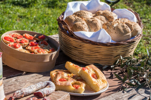 Bakery produce at a family run masseria farm