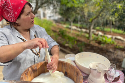 Mozarella making at a family run 'masseria'