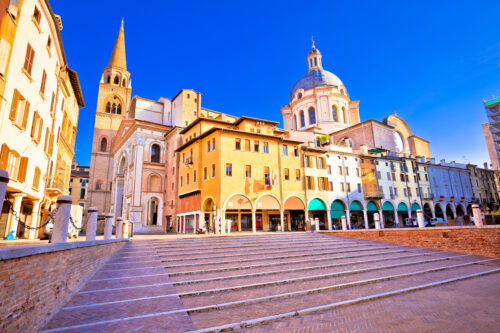 View of Mantova city Piazza delle Erbe