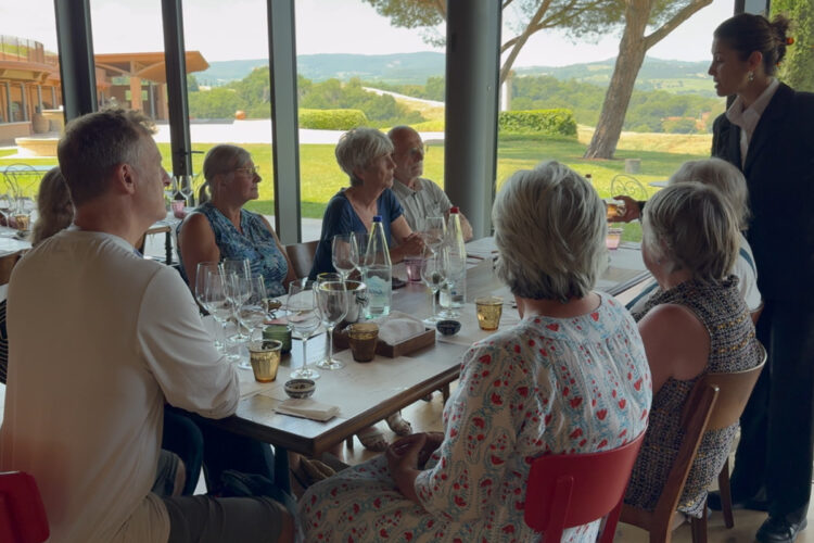 Small group at a wine tasting in Tuscany Bandino